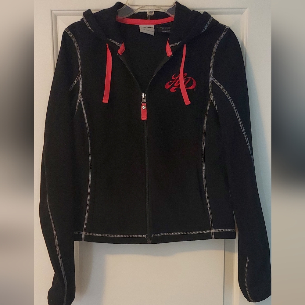 Harley Davidson Women's Black Fleece Hooded Jacket Size M